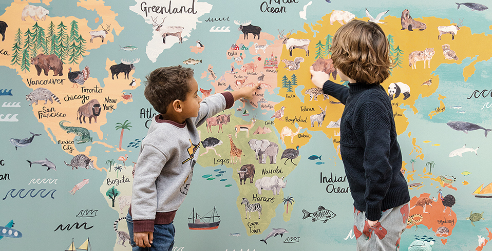 Caselio dětská tapeta mapa světa